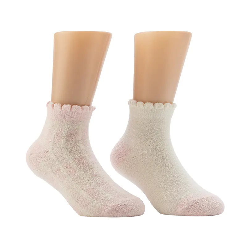 Ladies'Pop Scallop Welt Hyggelige hjemmesokker