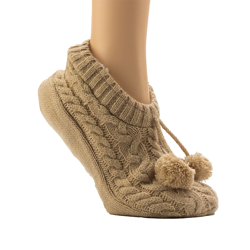 Ladies'Roving Cable Monteret Snug Lounge Home Sokker